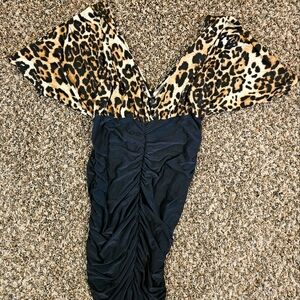 A cute leopard and black dress